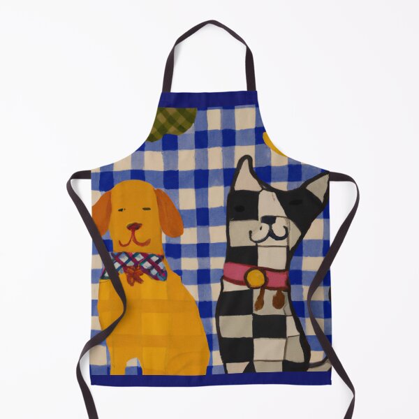 Item preview, Gingham Dog and Calico Cat in style of Van Gogh  (AI Generated Art) designed and sold by Cowboy Folly.