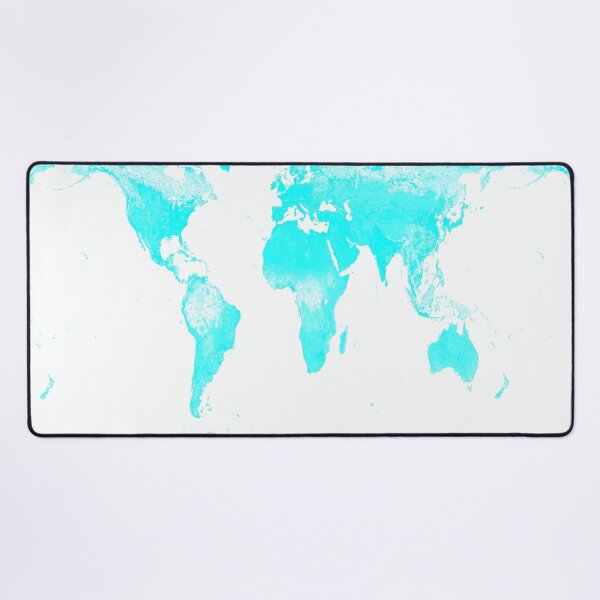 Item preview, World Map Aqua Blue designed and sold by 2sweetsDesign.