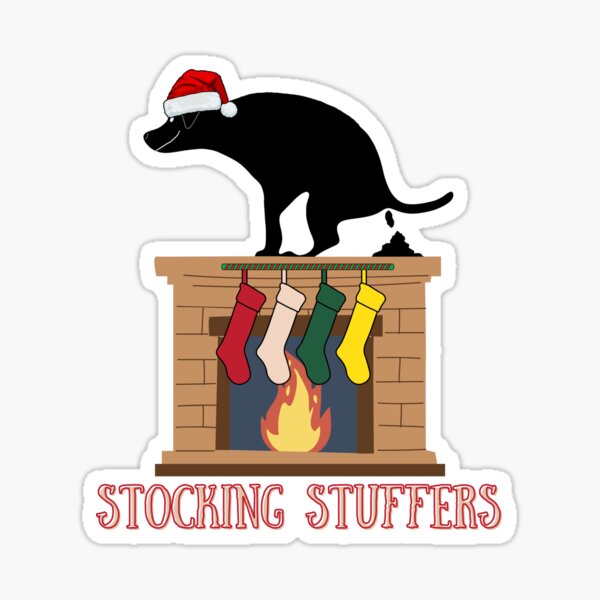 Funny Christmas Pooping Dog Stocking Stuffers Poster for Sale by