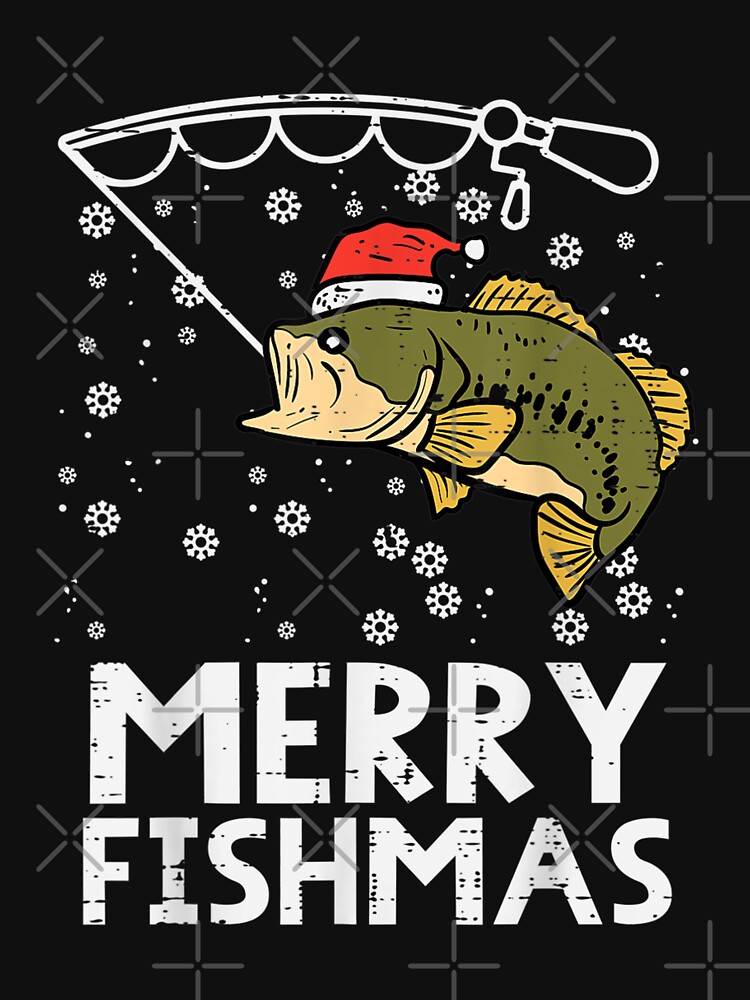 Disover Merry Fishmas Fish Fishing Xmas PJs Christmas Pajama Dad Men | Active T-Shirt 