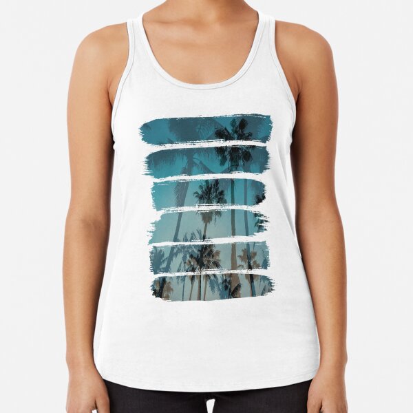 Tropical Brush Strokes Racerback Tank Top