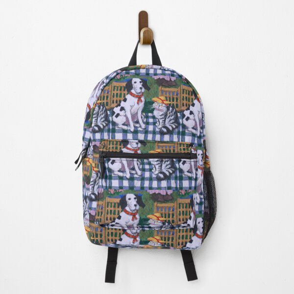 Item preview, Gingham Dog and Calico Cat in style of Monet  (AI Generated Art) designed and sold by Cowboy Folly.
