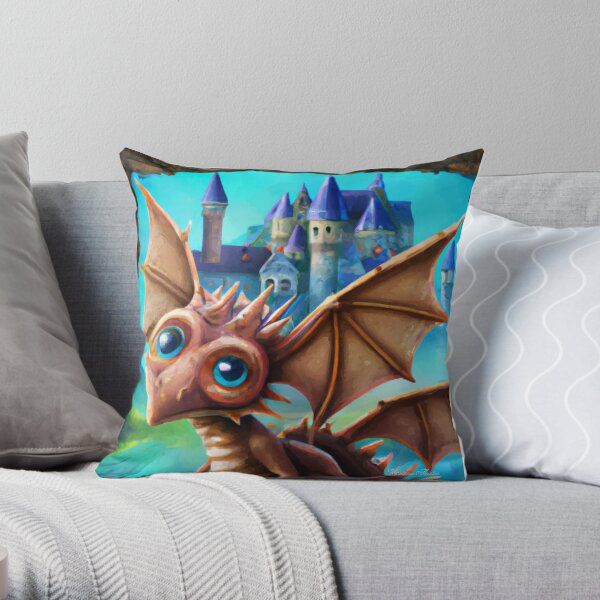 Horace the Dragon Throw Pillow
