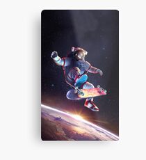 Astronaut Skate Metal Print