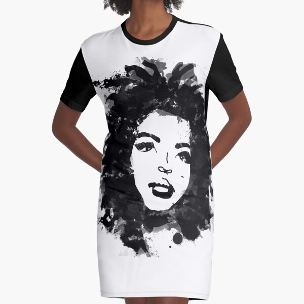 Lauryn Hill (monochrome) Graphic T-Shirt Dress