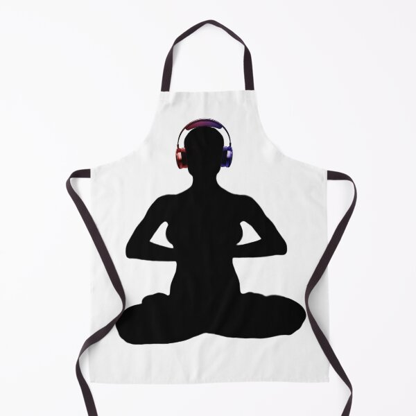 Item preview, Meditating Woman in Red/Blue Headphones designed and sold by RealmsBeyond.