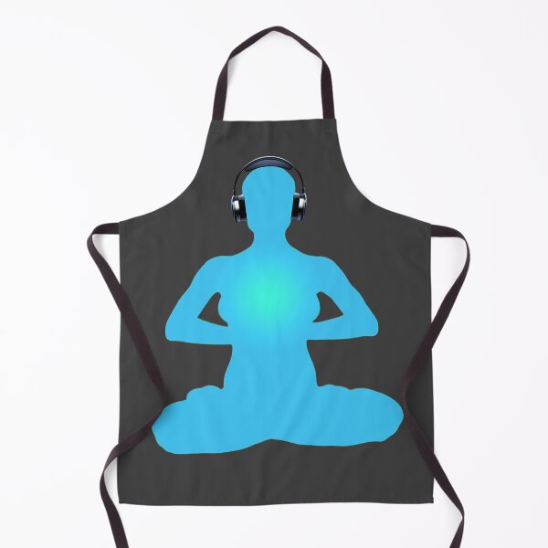 Item preview, Meditating Woman in Headphones (Blue Sky Soul) designed and sold by RealmsBeyond.