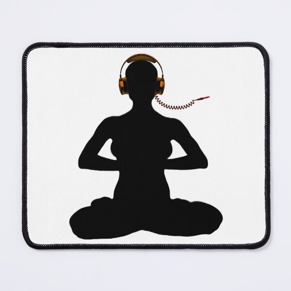 Item preview, Meditating Woman in Unplugged Headphones designed and sold by RealmsBeyond.