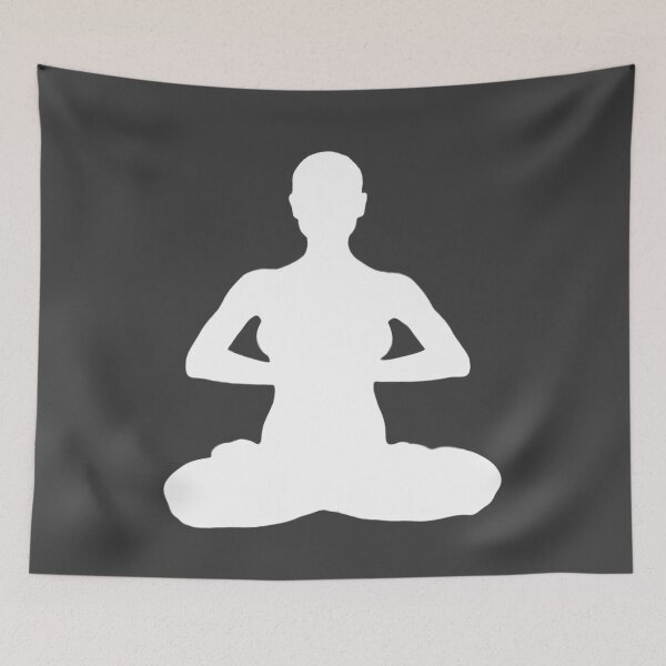 Item preview, Meditating Woman in White Silhouette designed and sold by RealmsBeyond.