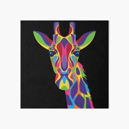 Colorful Giraffe with Pop Art Style Art Board Print for Sale by Kamaruj