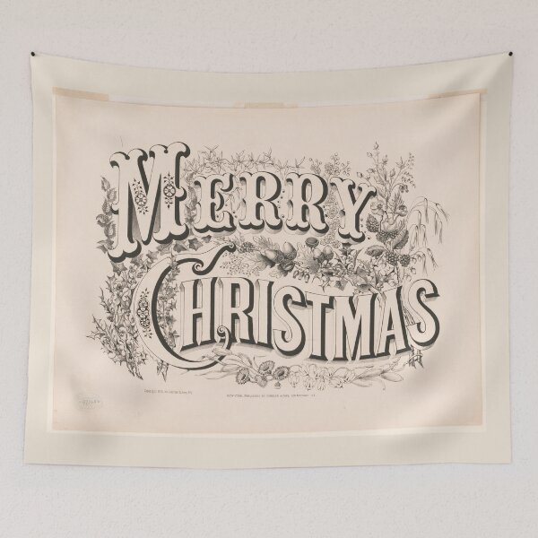 Item preview, vintage merry christmas old english calligraphy card designed and sold by opptop.