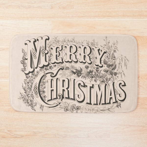 Item preview, vintage merry christmas old english calligraphy card designed and sold by opptop.