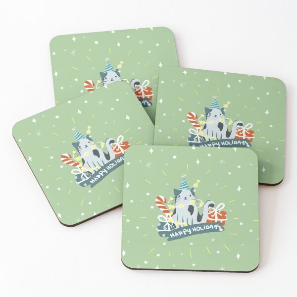 Item preview, Happy holiday meowy catmas illustration designed and sold by pinkyfish1010.