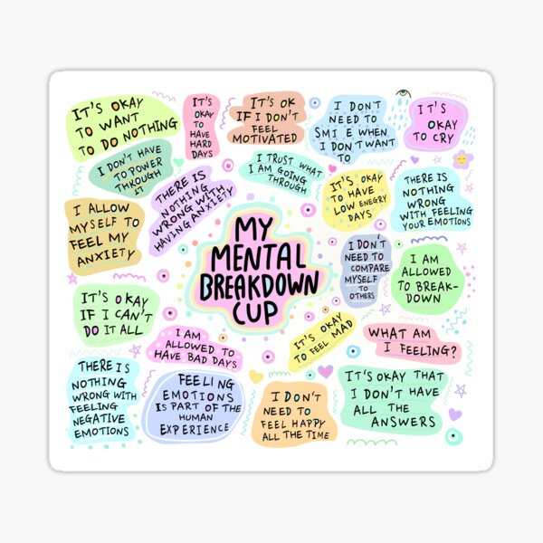 Funny Mental Health Sticker Stanley Sticker Anxiety Sticker Laptop