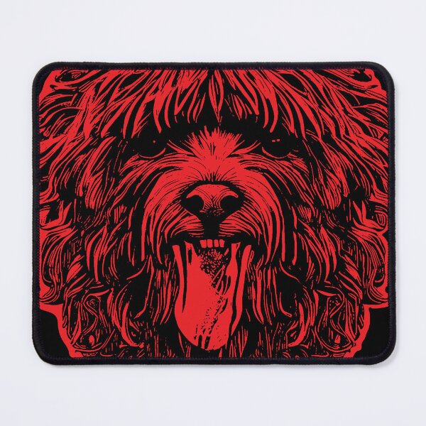 Item preview, Cute Labradoodle With Tongue Sticking Out Red Version designed and sold by pelagio.