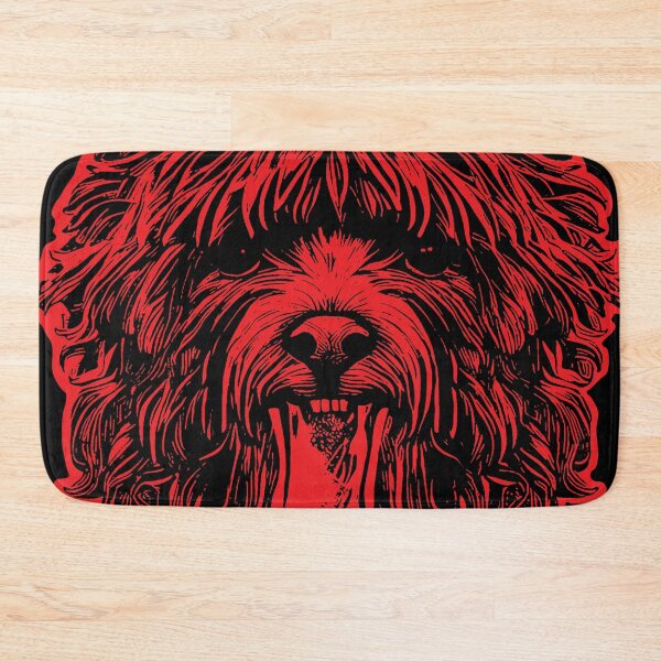 Item preview, Cute Labradoodle With Tongue Sticking Out Red Version designed and sold by pelagio.