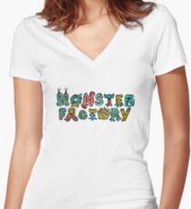 Monster Factory Logo Women's Fitted V-Neck T-Shirt
