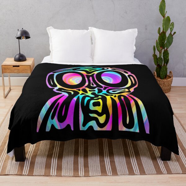 Item preview, Rainbow Tribal Skull - Neon Trippy Skull designed and sold by mikeymadness.
