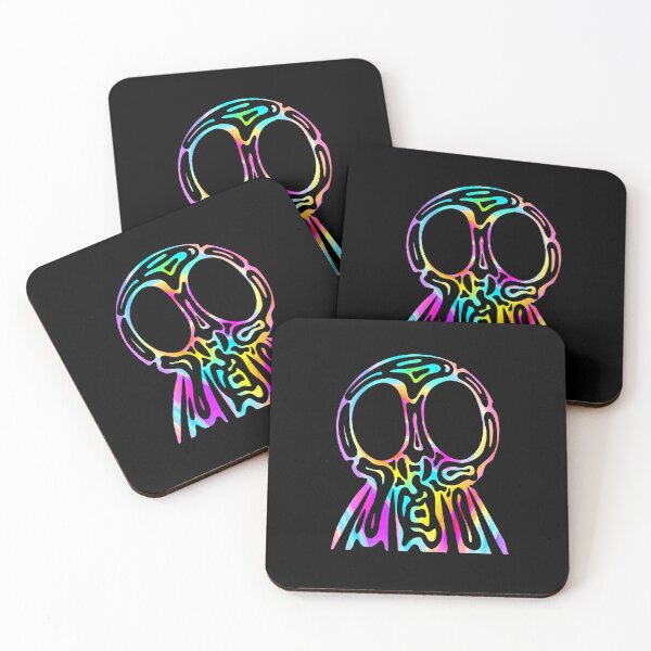 Item preview, Rainbow Tribal Skull - Neon Trippy Skull designed and sold by mikeymadness.