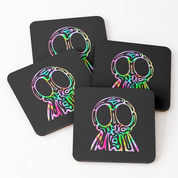 Item preview, Rainbow Tribal Skull - Neon Trippy Skull designed and sold by mikeymadness.