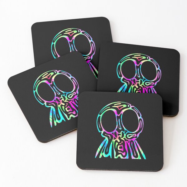 Item preview, Rainbow Tribal Skull - Neon Trippy Skull designed and sold by mikeymadness.