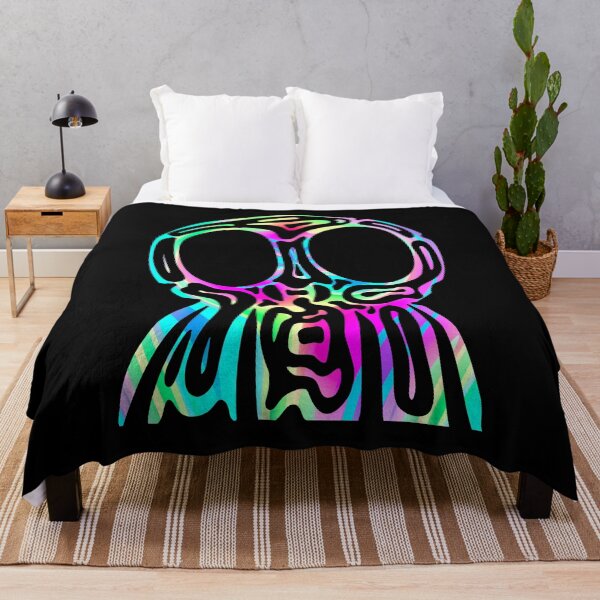 Item preview, Rainbow Tribal Skull - Neon Trippy Skull designed and sold by mikeymadness.