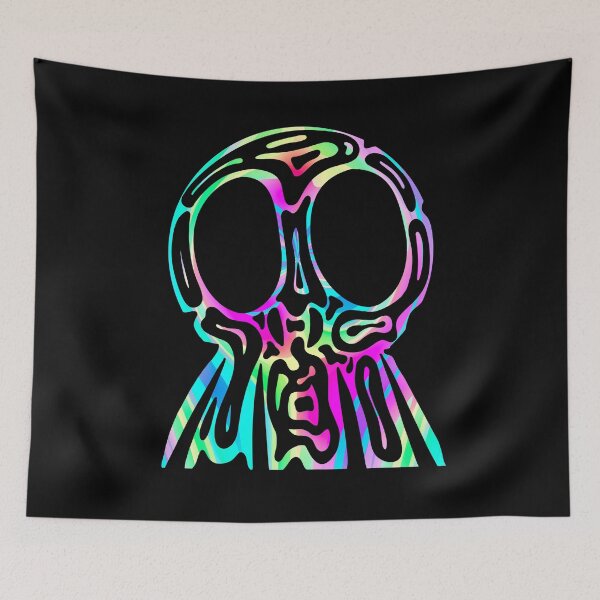 Item preview, Rainbow Tribal Skull - Neon Trippy Skull designed and sold by mikeymadness.