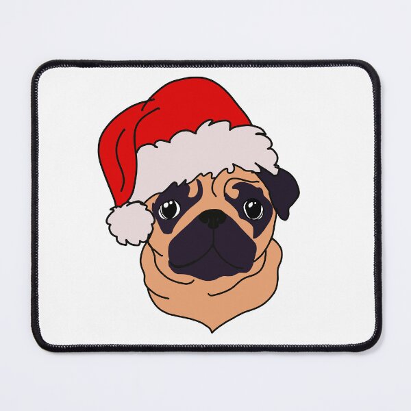 Item preview, Pug in Christmas hat designed and sold by DolphinsDoodle.