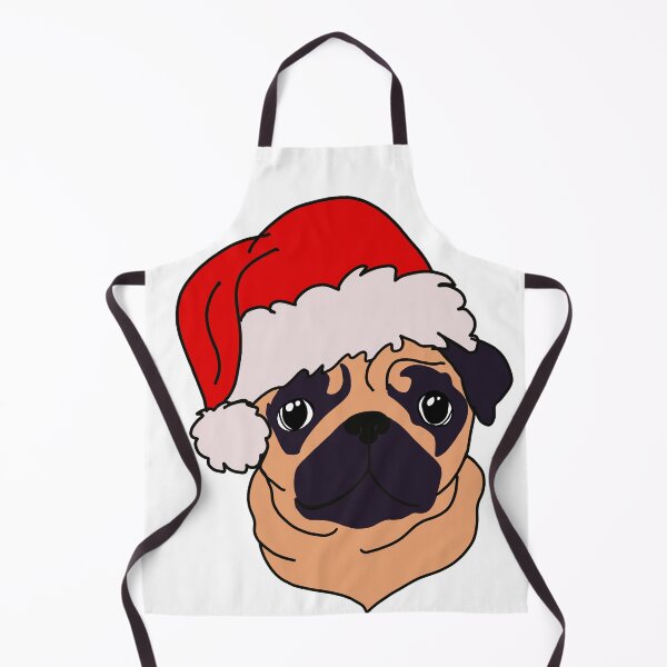 Item preview, Pug in Christmas hat designed and sold by DolphinsDoodle.