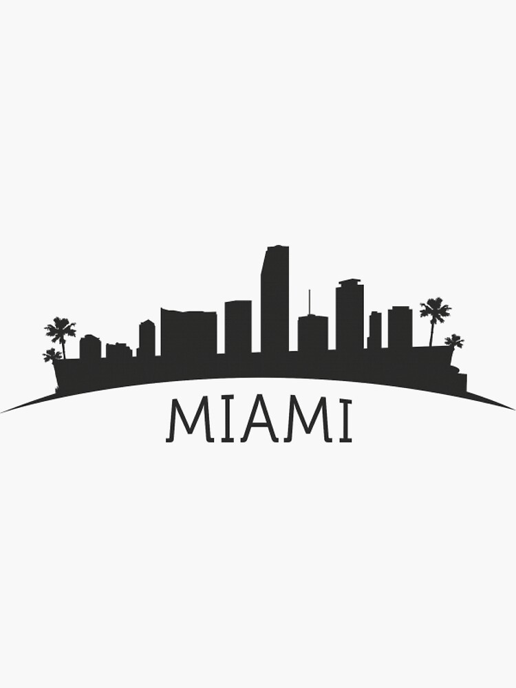 "MIAMI City Digital Art Drawing" Sticker for Sale by MRSAF Redbubble