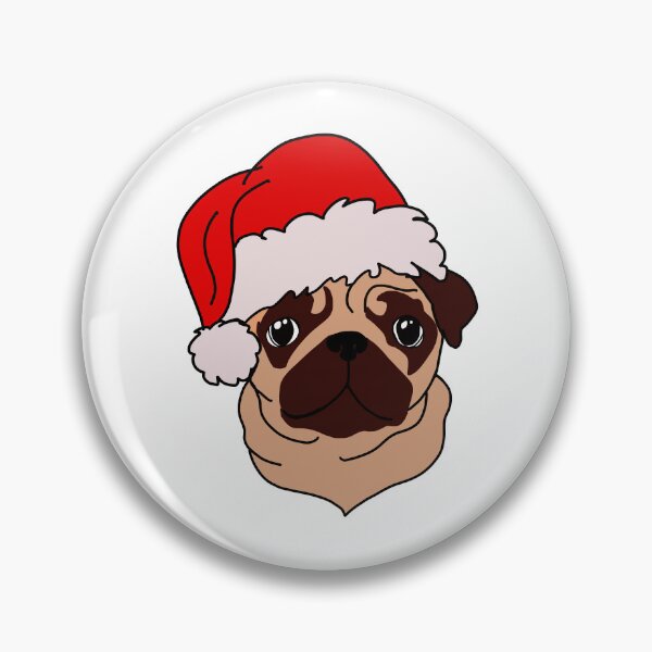 Item preview, Pug in Christmas hat  designed and sold by DolphinsDoodle.