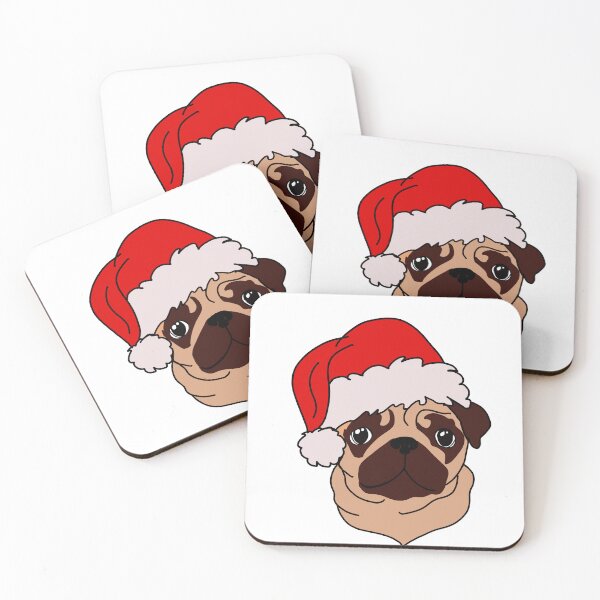 Item preview, Pug in Christmas hat  designed and sold by DolphinsDoodle.