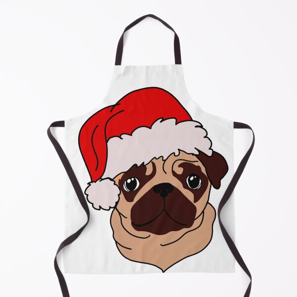 Item preview, Pug in Christmas hat designed and sold by DolphinsDoodle.