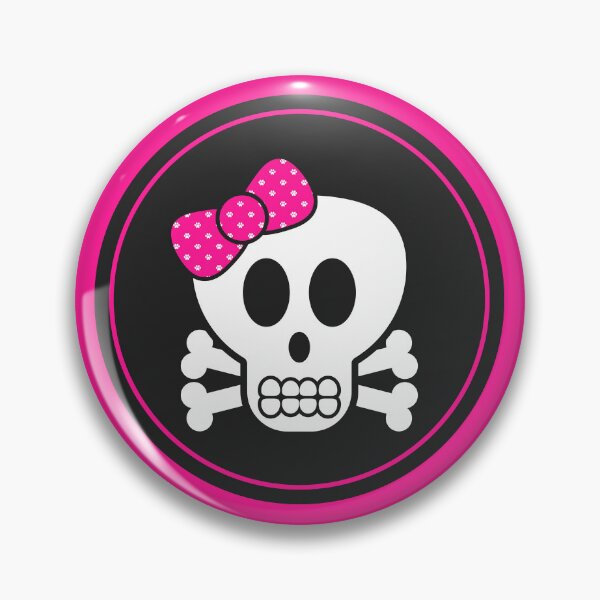 Item preview, Punk Rock Girl Cute Skull and Crossbones designed and sold by FrazellaDesigns.