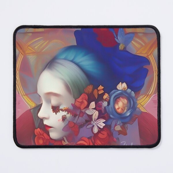 Item preview, Art Deco Lucid Dreaming Surreal Hippie Girl Beautiful Roses designed and sold by ZiolaRosa.