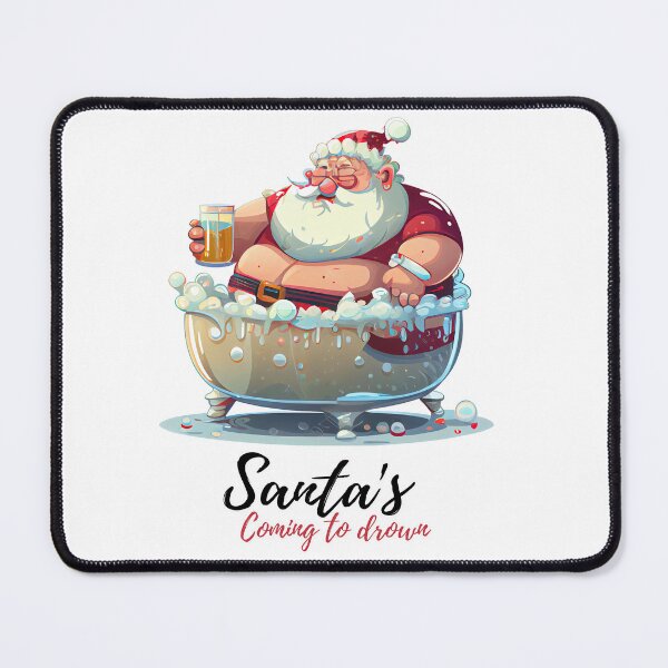 Item preview, Santa Claus drinking in bathtub designed and sold by MrBeerholder.