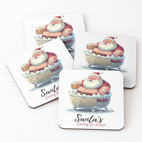 Item preview, Santa Claus drinking in bathtub designed and sold by MrBeerholder.