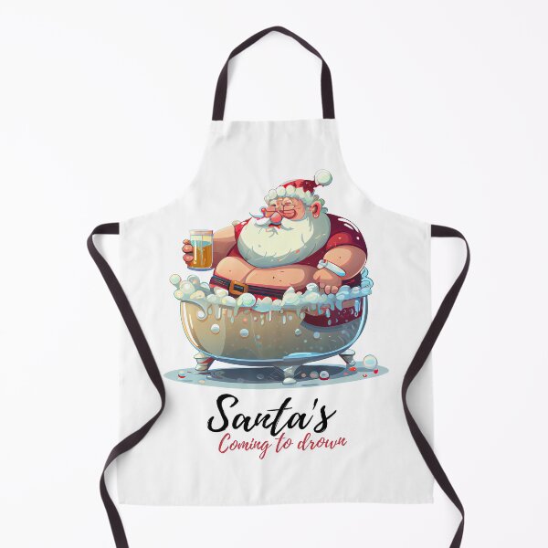 Item preview, Santa Claus drinking in bathtub designed and sold by MrBeerholder.