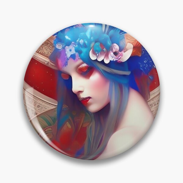 Item preview, Enchanting Floral Dreamy Art Deco Cute Girl designed and sold by ZiolaRosa.