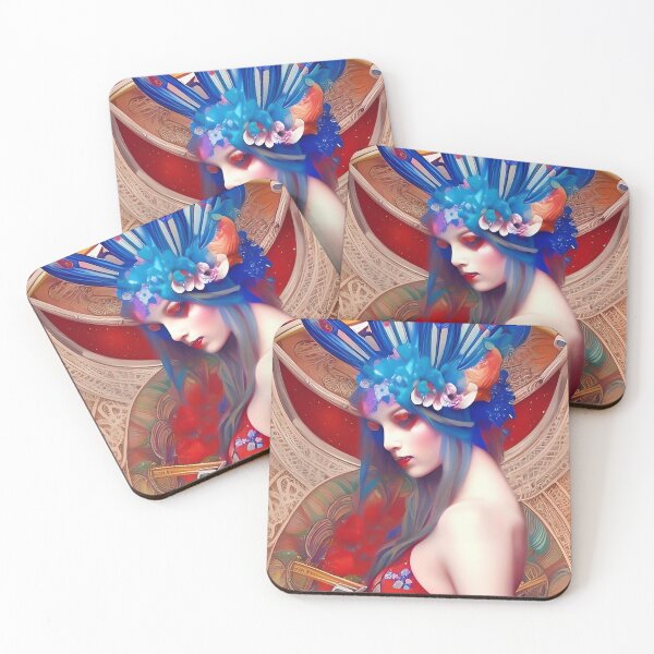 Item preview, Enchanting Floral Dreamy Art Deco Cute Girl designed and sold by ZiolaRosa.