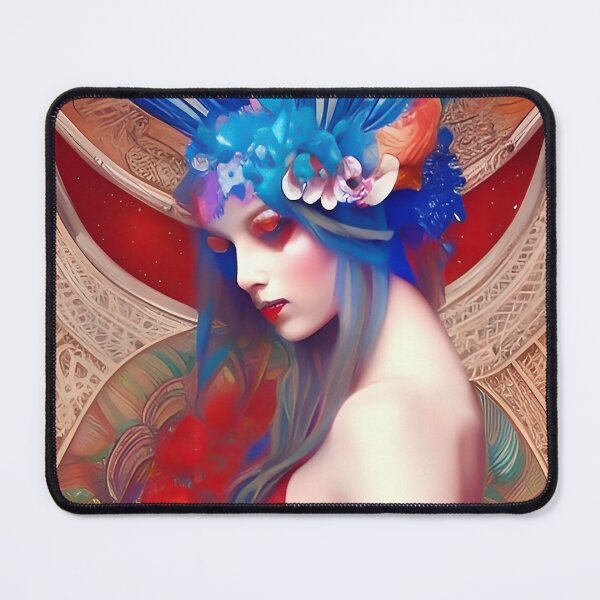 Item preview, Enchanting Floral Dreamy Art Deco Cute Girl designed and sold by ZiolaRosa.
