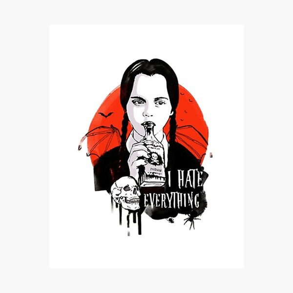 Item preview, Wednesday addams ( I hate everything ) designed and sold by Vehiclestore.