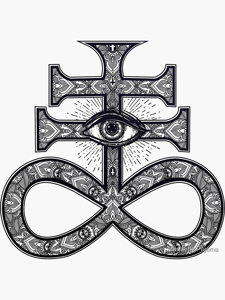Paisley Satanic Cross with All-Seeing Eye by MagneticMama