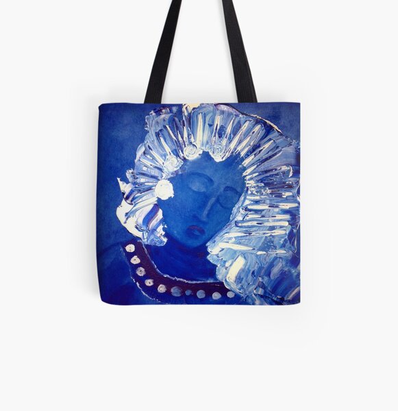 Blue Lady All Over Print Tote Bag