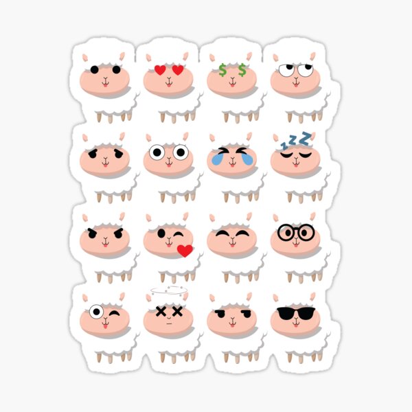 "Sheep Emoji " Sticker by HippoEmo Redbubble