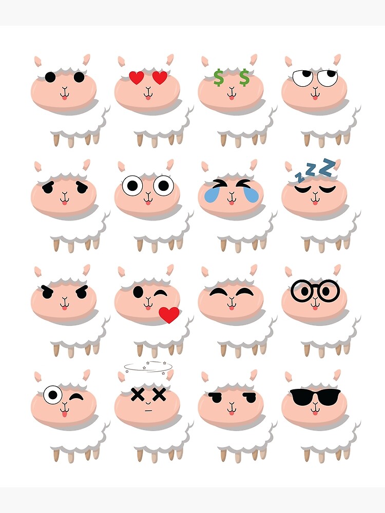 "Sheep Emoji " Poster by HippoEmo Redbubble