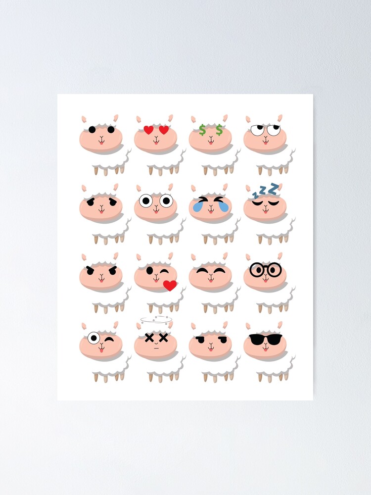 "Sheep Emoji " Poster by HippoEmo Redbubble