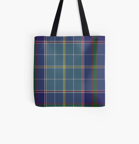 00161 Texas Blue Bonnet Tartan All Over Print Tote Bag