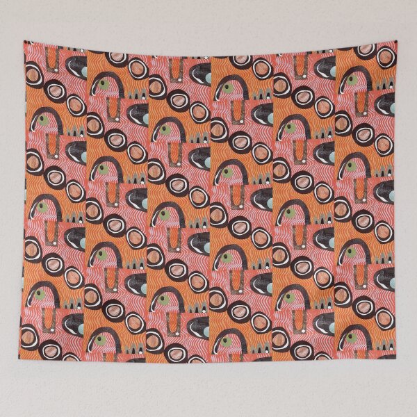 Item preview, Funky retro orange print designed and sold by bearoberts.