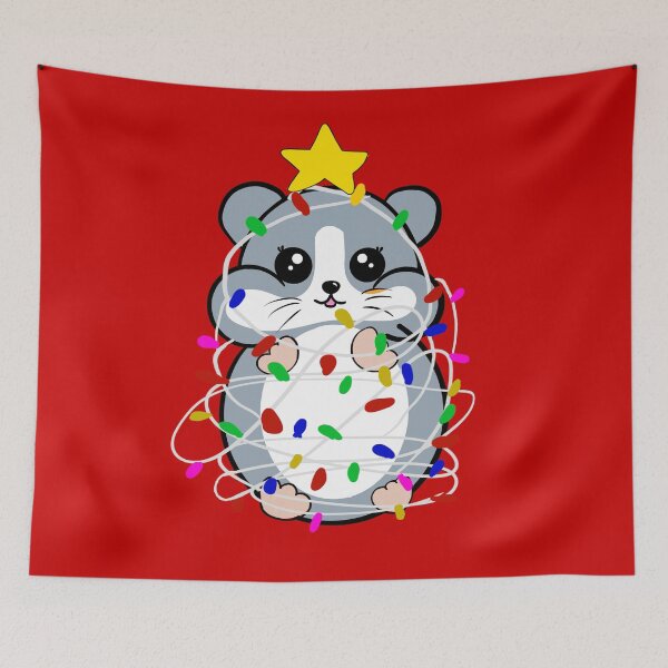 Item preview, Blue Hamster in Christmas lights  designed and sold by Mermaidssparkle.
